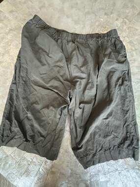 Kal Rieman Olive Bermuda Shorts Elastic Waist Nylon Blend L $275